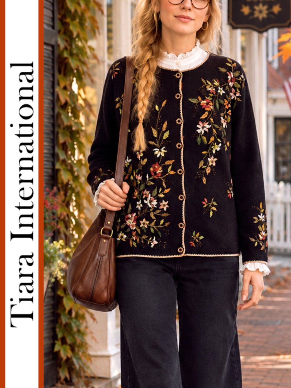 Tiara International | Vintage Floral Embroidered & Beaded Cardigan